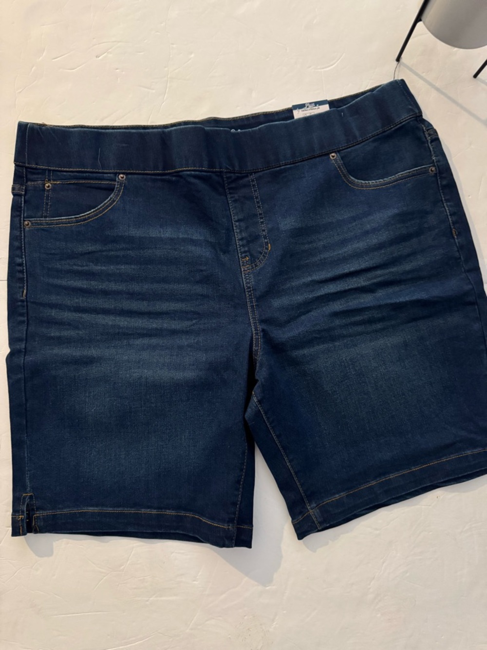 Terra & Sky Dark Blue Stretch Denim Shorts